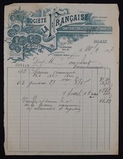 Facture PARIS 1907 Société LA FRANCAISE cycle vélo automobile bike billhead 24