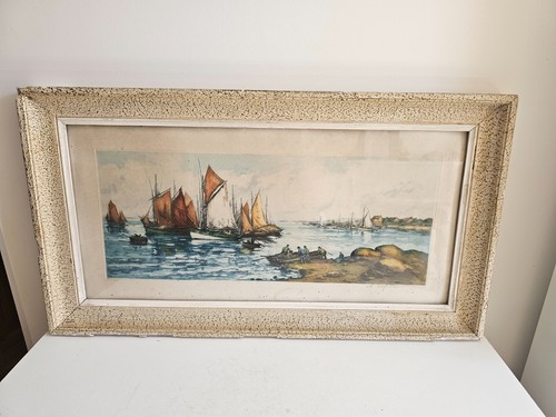Tableau lithographie marine - -,