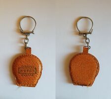 porte-clés carbone Korès, rubans, cuir marron (pc)