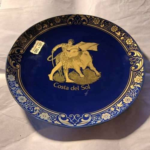 Assiette décorative bleu