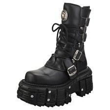 Bottines Plateformes New Rock - Noir & Noir