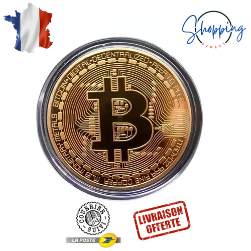 Pièce bitcoin dorée - pièce,