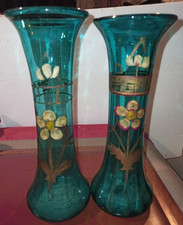 2 Ancien Vase bleu  en verre
