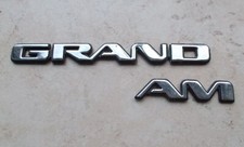 Vintage PONTIAC GRAND AM monogram emblem badge sign car vtg USA old