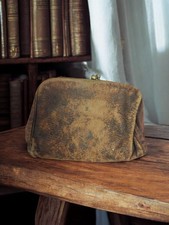 Porte-monnaie ancien en cuir Ancienne vintage petit format collection rétro