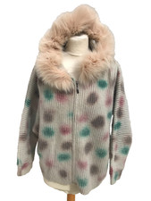 Splendide veste INTERDEE cachemire, angora et fourrure véritable T. unique