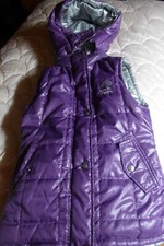 VESTE DOUDOUNE SANS MANCHE REVERSIBLE VIOLET/ARGENT MARQUE ORCHESTRA 14 ans