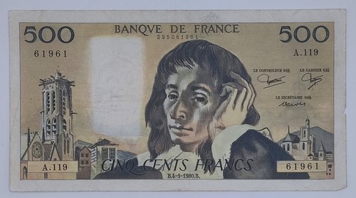 Billet 500 francs - , pascal