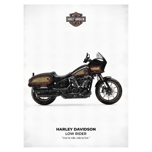 Affiche moto harley - affiche, de