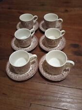 J.Broadhurst  6 Tasses + 6 Soucoupes Marron England Tasse Thé Café Chocolat 