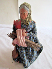 ANCIEN SANTON FEMME AVEC FAGOT DE BOIS signé PEIRANO