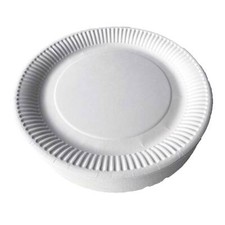 100 X Assiette en Carton Plaque Snack Jetable de Fête Rond 23 CM Blanc