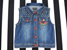 Veste en jean boutonnée sans