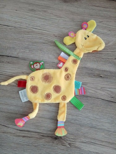 Doudou plat girafe jaune