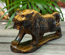 Tigre Eye Gemme Course Statue