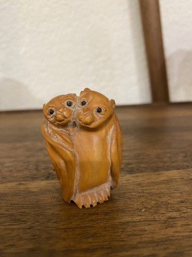 Netsuke bois chauves souris - chauves,