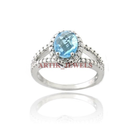 Naturel bleu gemme topaze avec - bleu,