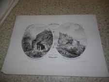 1850.Grotte de l'amitié.Chateau du Haut-bar.Alsace.Hastrel