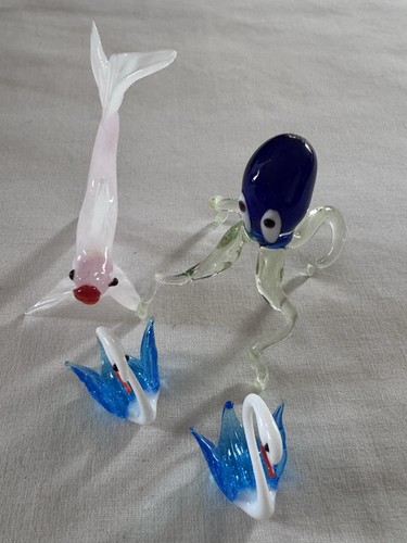 Animaux verre murano pieuvre - murano,
