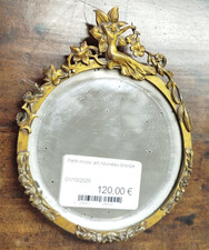 Petit MIROIR art nouveau bronze Mural Ornement Decoré Ancien 12MAG 01/10