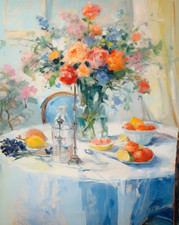 Art mural floral nature morte