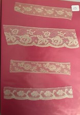 DENTELLE ANCIENNE DE BRUGES SUR CARTON 21 CM SU 27cm sur 29 cm  N° 13