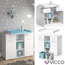 Commode à langer Table à langer Étagère à langer Leonie blanc plan langer Vicco