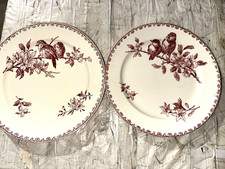 2  ASSIETTES  PLATES  SARREGUEMINES  DÉCOR  FAVORI  ROUGE