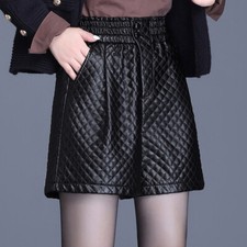 Femme Simili Cuir Short Jambe