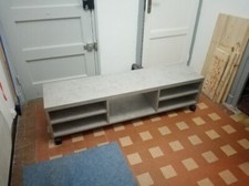 meuble tv bois stratifié gris  ton pierre - bon état  0661749875