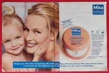 PUBLICITE DE PRESSE Produit de Beauté MIXA Estelle LEFEBURE HALLYDAY 2pages