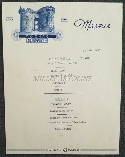 Menu cognac otard - cognac, 21