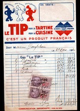 PANTIN (93) EPICERIE Publicité BEURRE / MARGARINE "TIP" pour TARTINE en 1940