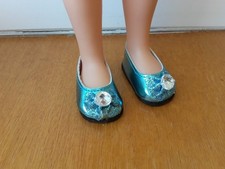 chaussure bleu strass 55mm