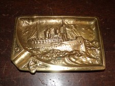 coupelle vide poche cendrier ashtray bronze bateau vapeur tempête