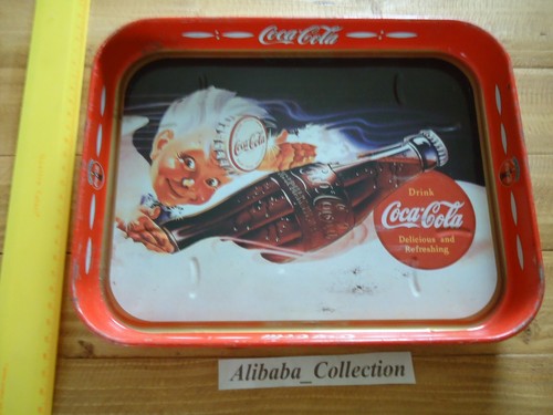 Plateau metal tole plaque - tole, coca