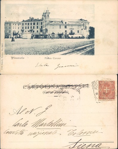Pinerolo 1906 place animée - 1906,,