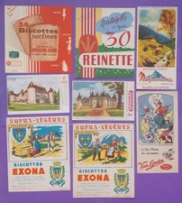 8 buvards biscottes pain d'épices. Exona, Gringoire, Magdeleine, Reinette...
