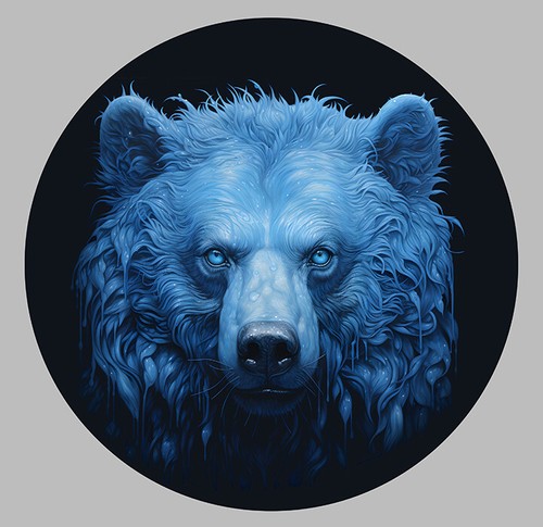 Tete ours bleu brun polaire - d'ours,
