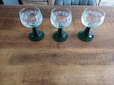 3 VERRE A VIN rouge  ALSACE PIED VERT type " ROEMER ROHMER"  vca  FRANCE