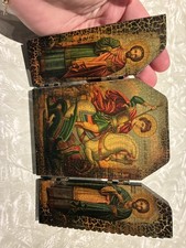 triptyque religieux en Bois