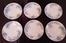 6 Anciennes Assiettes Plates LG Terre De Fer Anémones