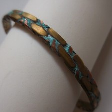 Bracelet femme homme bronze cuivre bijou Didier Guérin vintage France N4146