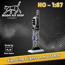 HO (1:87) - SNCF SIGNALISATION 3 FEUX SUR MAT TYPE EST 1936