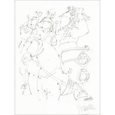 MENTOR Blasco - Lithographie "Les cavaliers" 32x25cm