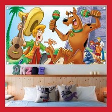 BANNIÈRE TOILE POSTER GÉANT FIGURINE SCOOBY DOO SCOUBIDOU CHAMBRE ENFANT JOUET