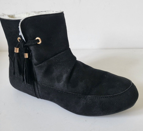 Bottines noires daim fourrées