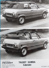 Photo Presse PEUGEOT TALBOT SAMBA Cabriolet  de 10 / 81   ta14