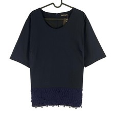 Blouse Femme Bleu Marine À Col Rond À Manches Courtes Taille EU 46 UK 18