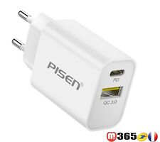 chargeur téléphone pisen usb chargeur rapide 3A 18W usb type-c pd